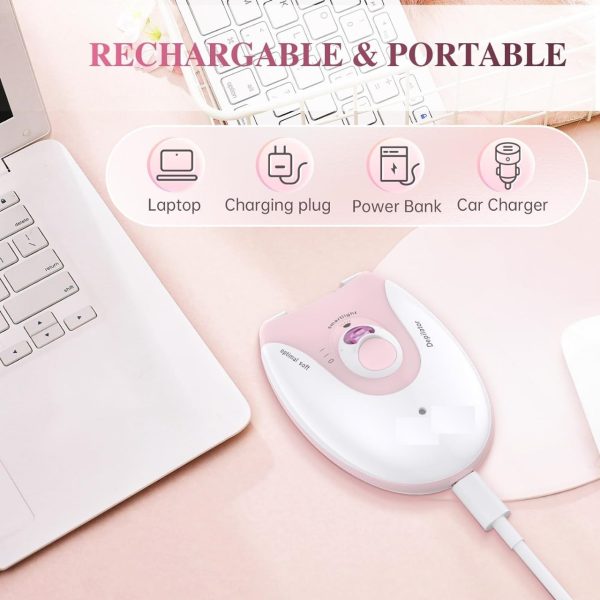 Daling Dl-6032 Cordless Ladies Epilator With 2-speed Adjustment, Painless Hair Removal, Rechargeable, Compact And Easy To Use For Legs, Arms, Underarms