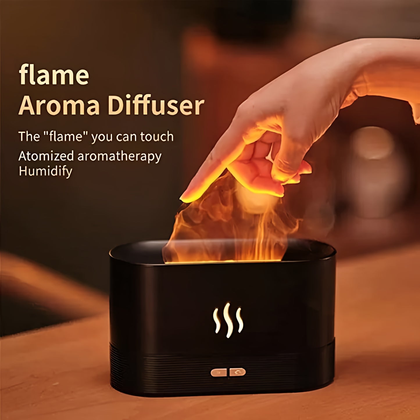 Ultrasonic Aroma Diffuser & Cool Mist Humidifier – LED Flame Lamp