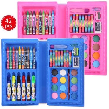 42-piece Complete Coloring Kit For Kids – Themed Crayons, Markers, Pencil Colours & Art Accessories ₨425