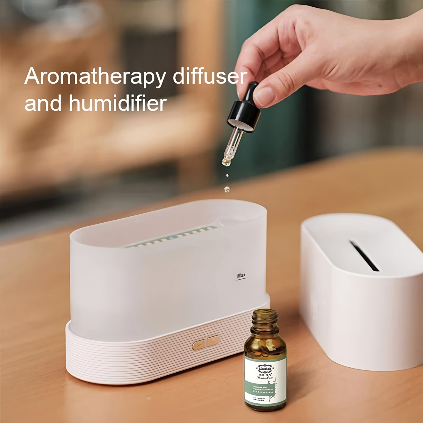 Ultrasonic Aroma Diffuser & Cool Mist Humidifier – LED Flame Lamp
