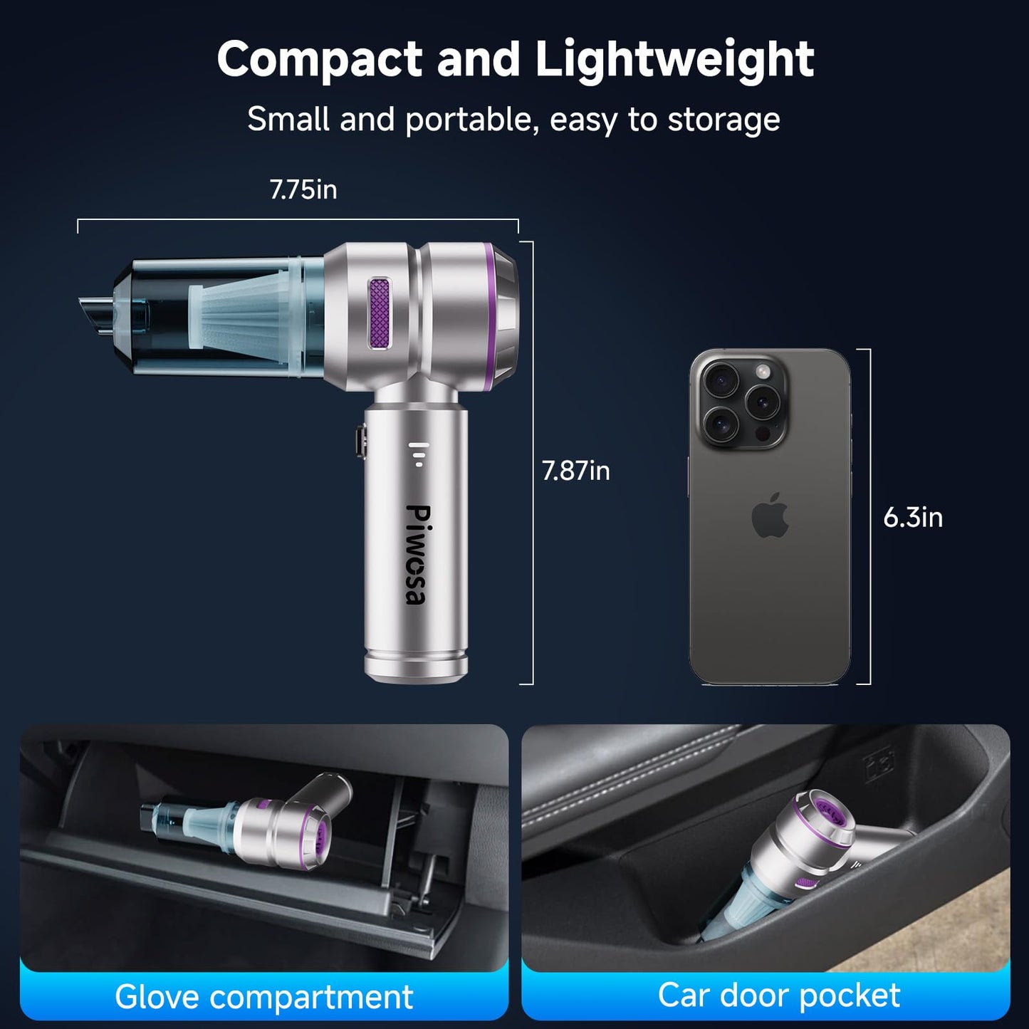 3 In 1 Portable Vacuum Cleaner Wireless Hand-held Cleaning for Car Home