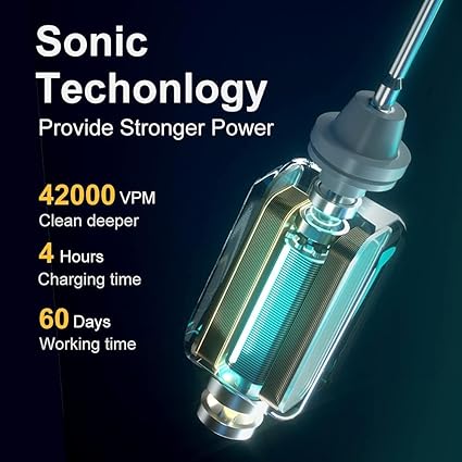 6 Modes Electric Toothbrushes for Adults Kids Smart Timer Rechargeable Whitening Toothbrush IPX7 Waterproof Tooth brush holder