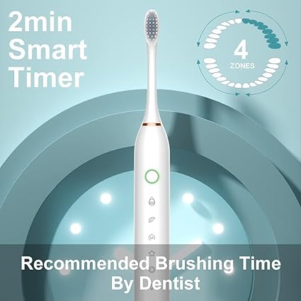 6 Modes Electric Toothbrushes for Adults Kids Smart Timer Rechargeable Whitening Toothbrush IPX7 Waterproof Tooth brush holder