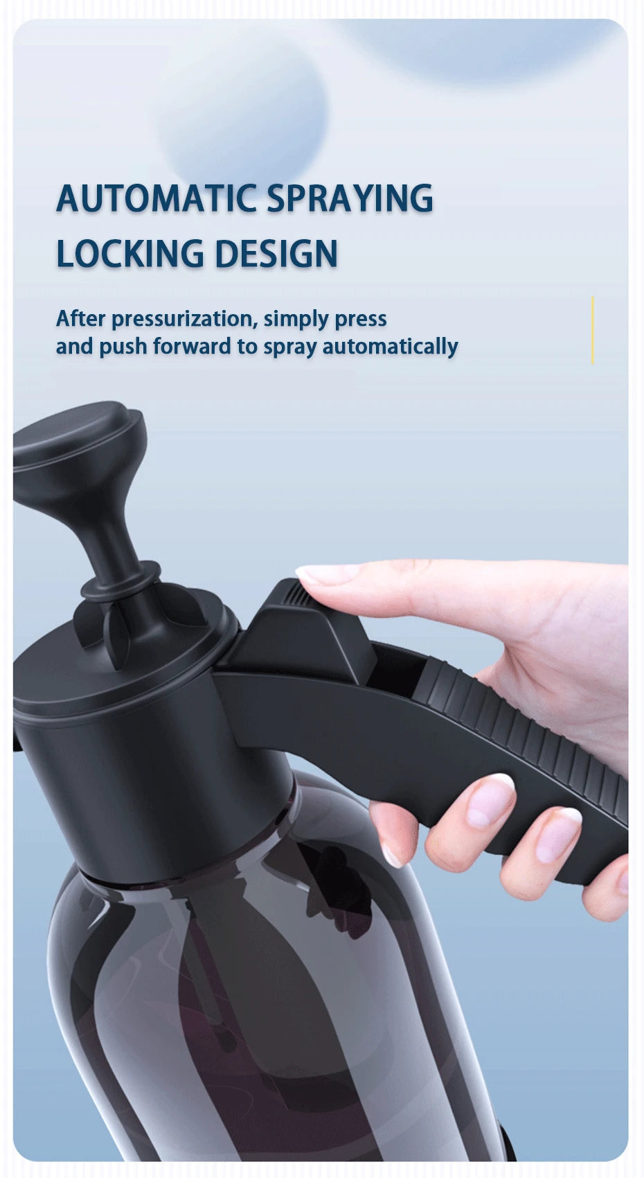 Hand Pump Foam Car Wash Sprayer Bottle Air Pressure Sprayer Car Cleaning Tools Gardening Spray Bottle Air Pump Watering Bottle – Black Color
