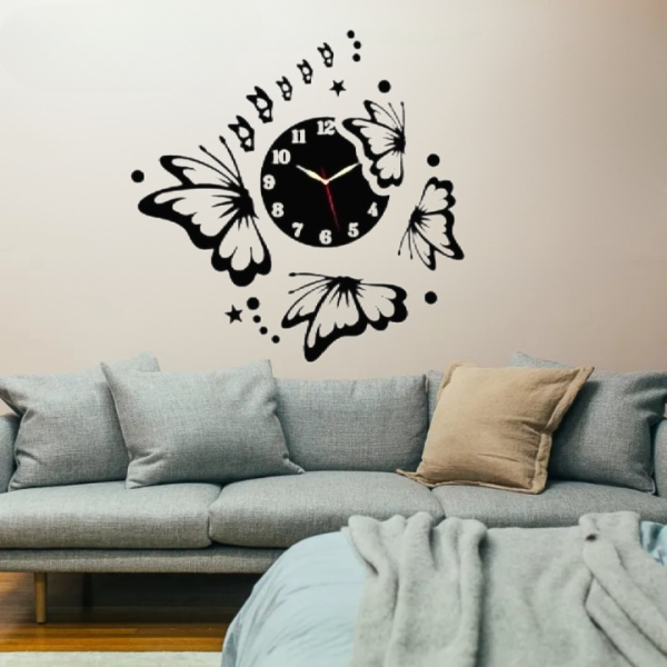 3d Butterfly Wall Clock | Wooden Wall Clock | Wall Art For Home Decor | Wooden Wall Art