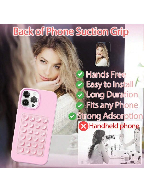 1 Pc Mobile Phone Silicone Suction Cup Square Mobile Phone Single-sided Case Anti-slip Holder Mount Suction (random Color)