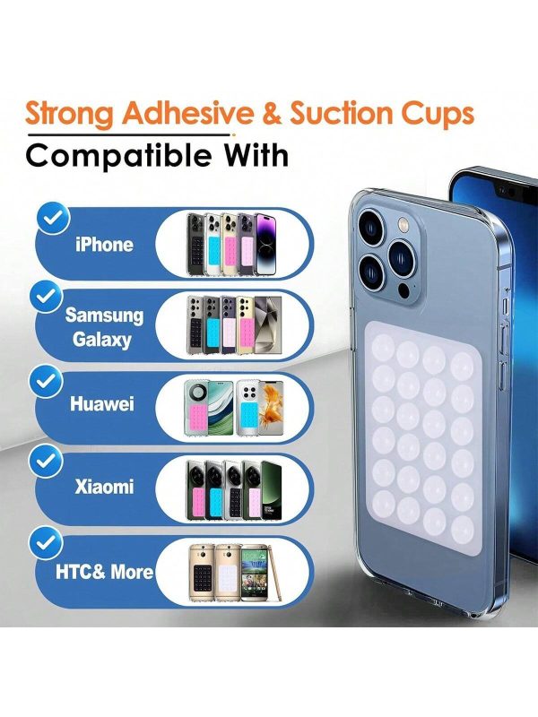 1 Pc Mobile Phone Silicone Suction Cup Square Mobile Phone Single-sided Case Anti-slip Holder Mount Suction (random Color)
