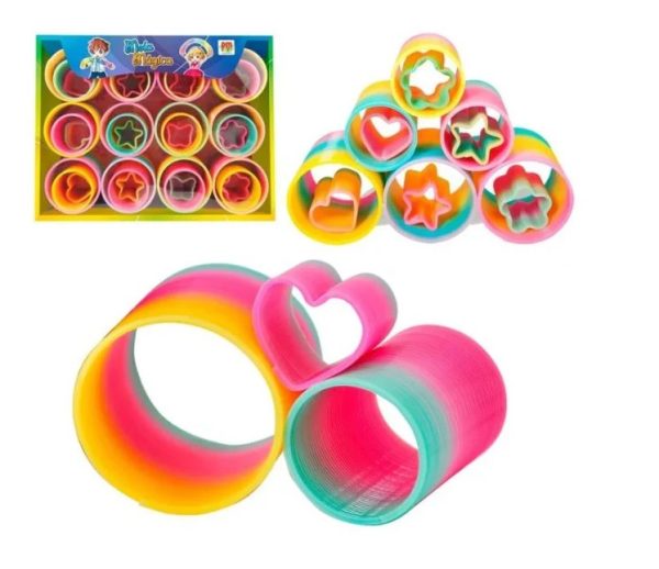 3 In 1 Rainbow Vibrant Circle Spring Set – Rainbow Ring Toy For Kids (36 Pcs) | Babies Toys