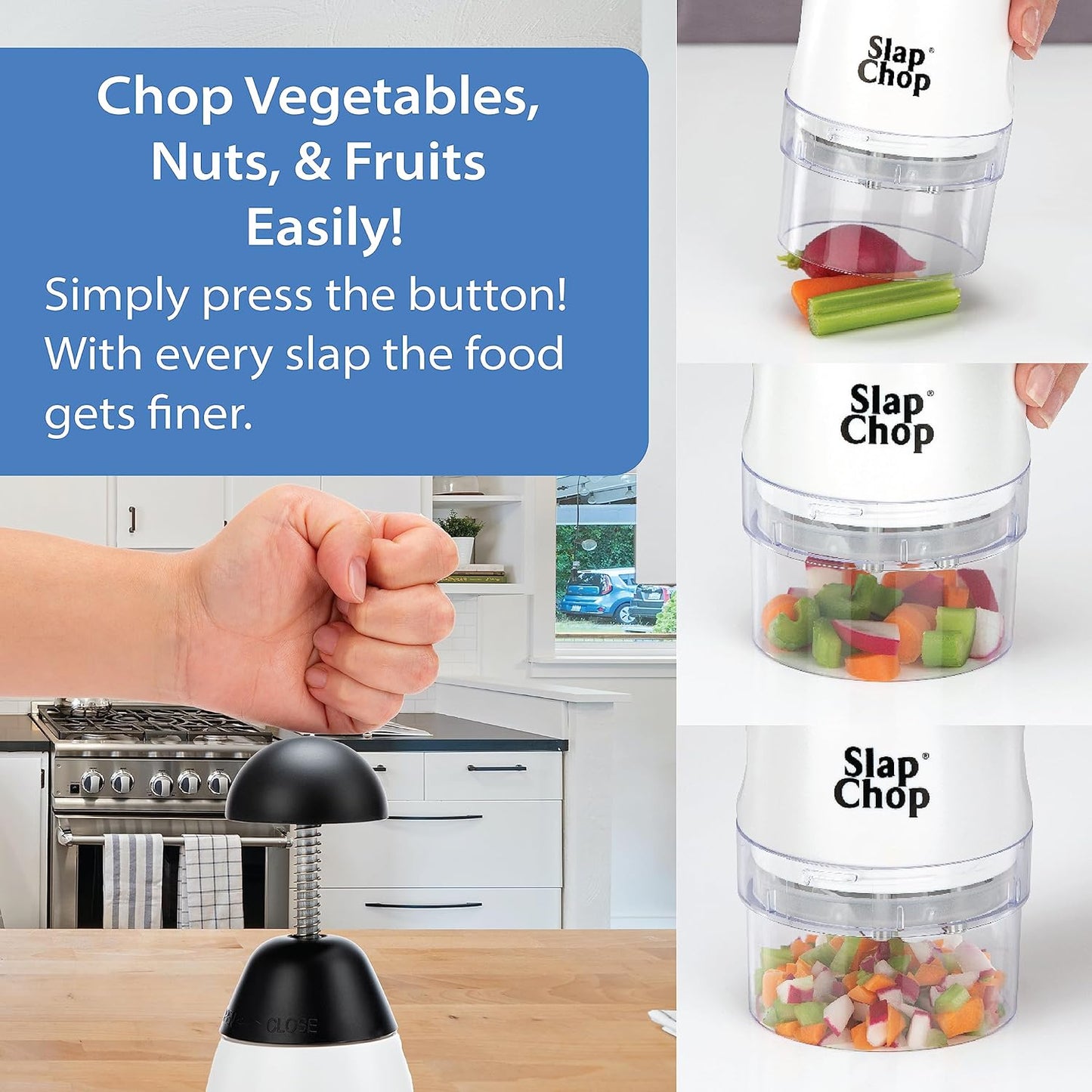 Slap Chop Manual Food Chopper – Japanese Steel Blades